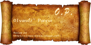 Olvasó Panna névjegykártya